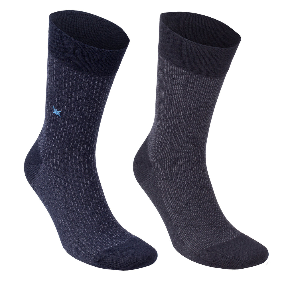Men’s Bamboo Dress Socks 6-Pack Gift Box, Dark Neutrals