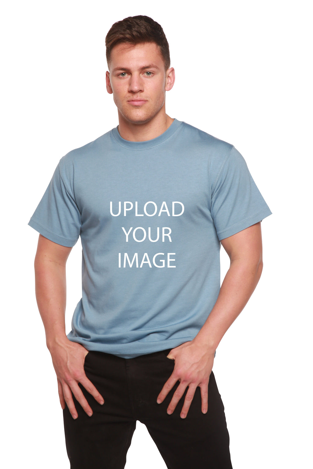 Custom Printed Men's Bamboo Viscose/Organic Cotton Short Sleeve T-Shirt