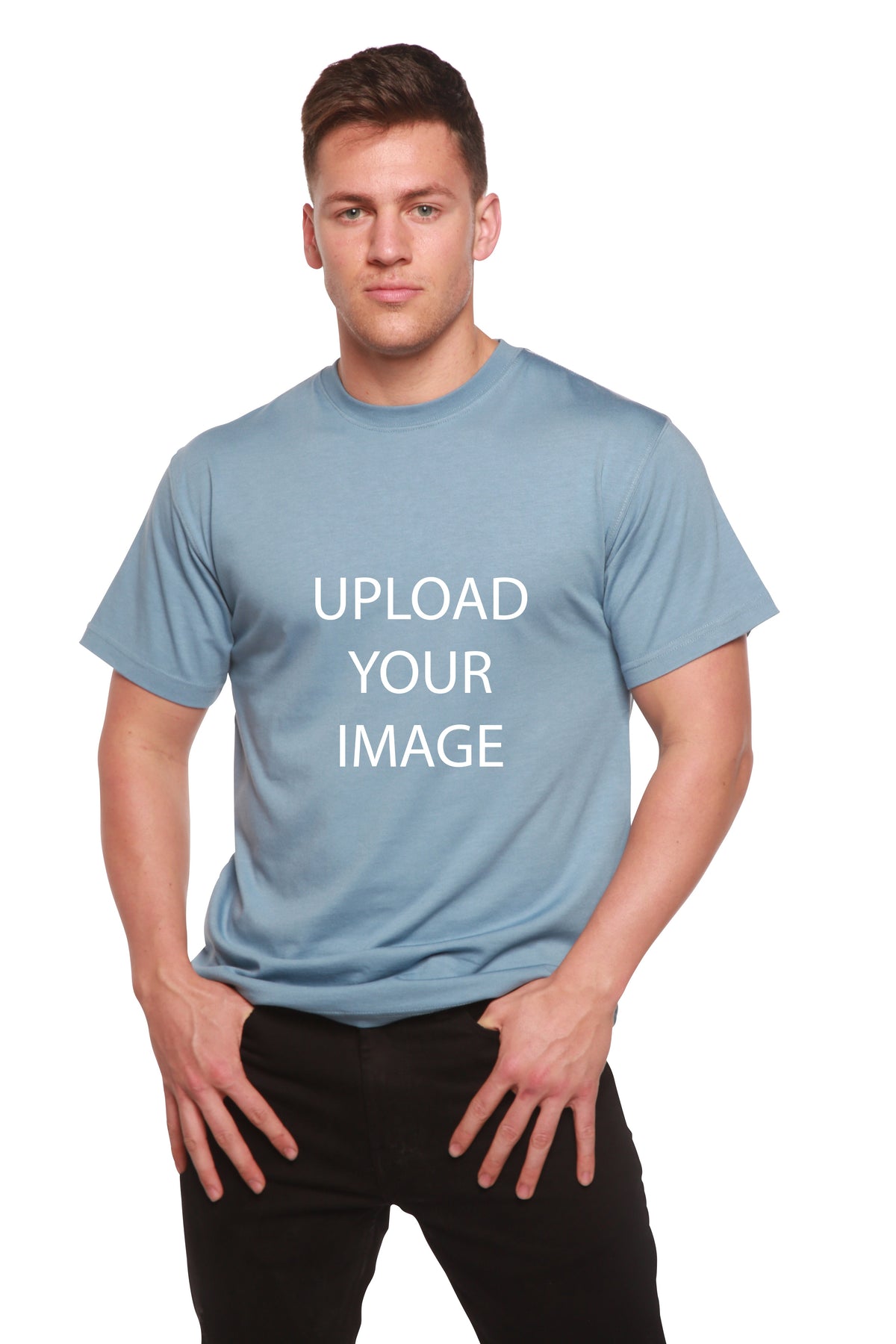 Custom Printed Men's Bamboo Viscose/Organic Cotton Short Sleeve T-Shirt