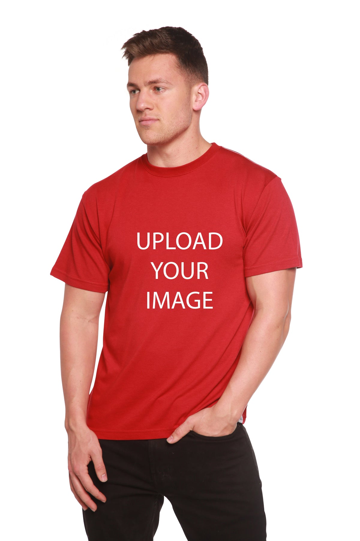 Custom Printed Men's Bamboo Viscose/Organic Cotton Short Sleeve T-Shirt