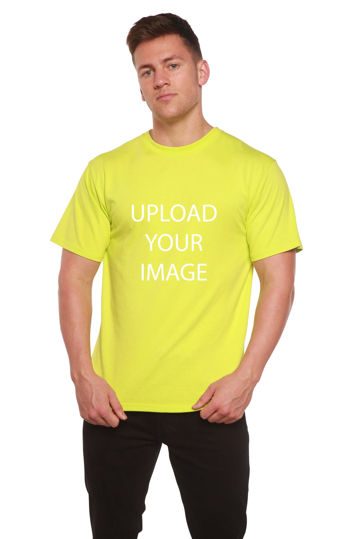 Custom Printed Men's Bamboo Viscose/Organic Cotton Short Sleeve T-Shirt