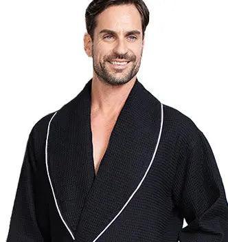 Premium Waffle Piping Robe for Men