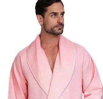 Premium Waffle Piping Robe for Men