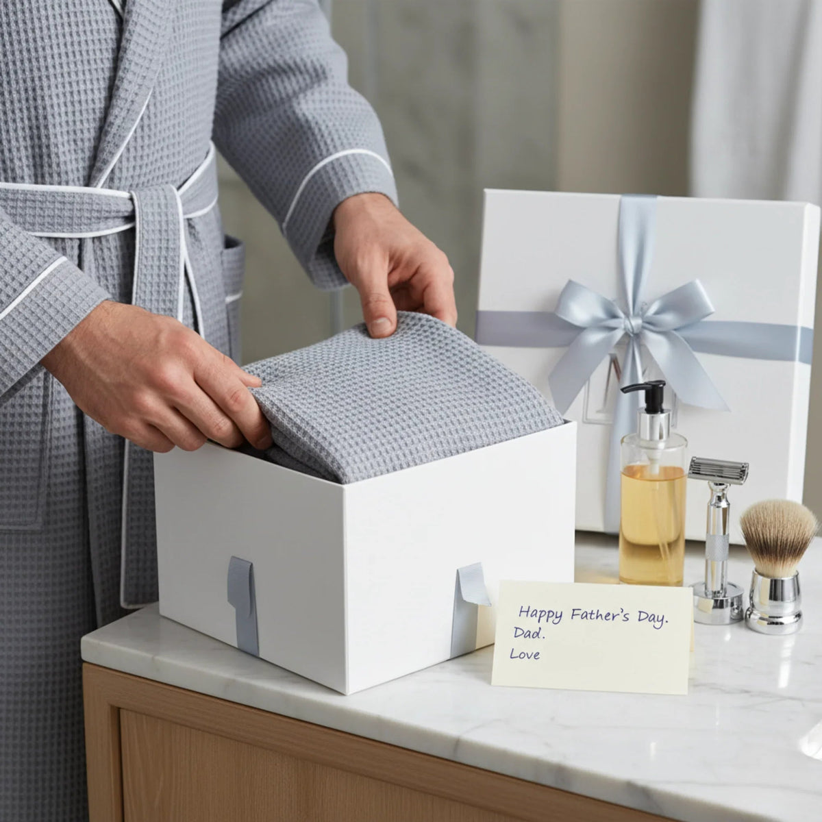 Premium Waffle Piping Robe for Men
